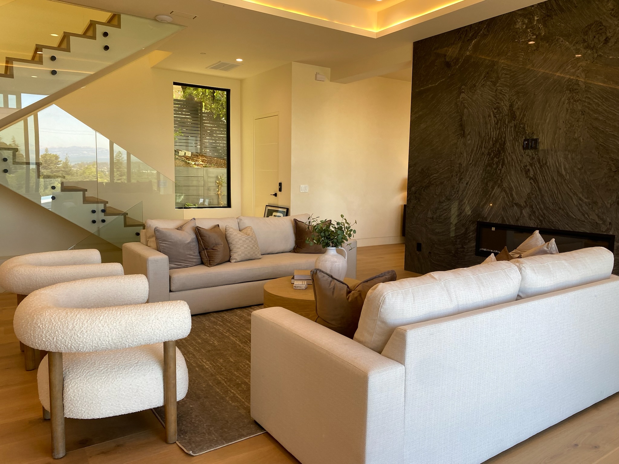 Luxury multi-level modern retreat staged by Bay Gold